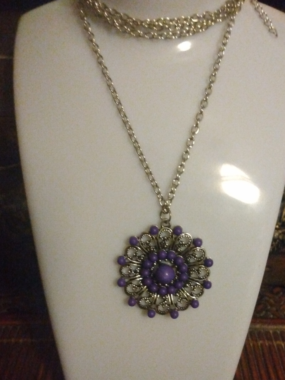 Purple Pendant Necklace